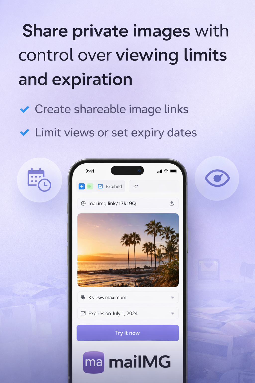 Open limit and expiry visual